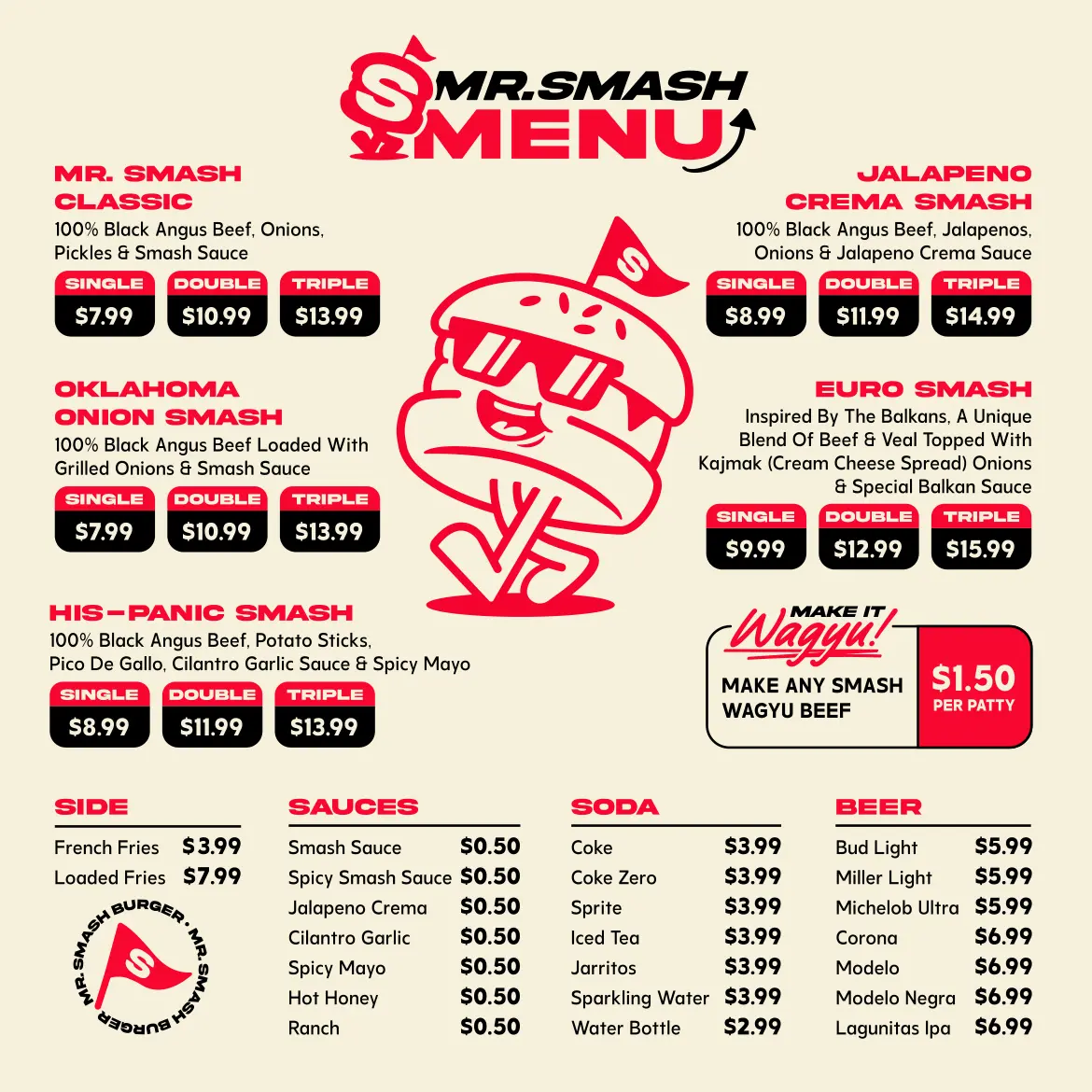 Mr Smash Full Menu