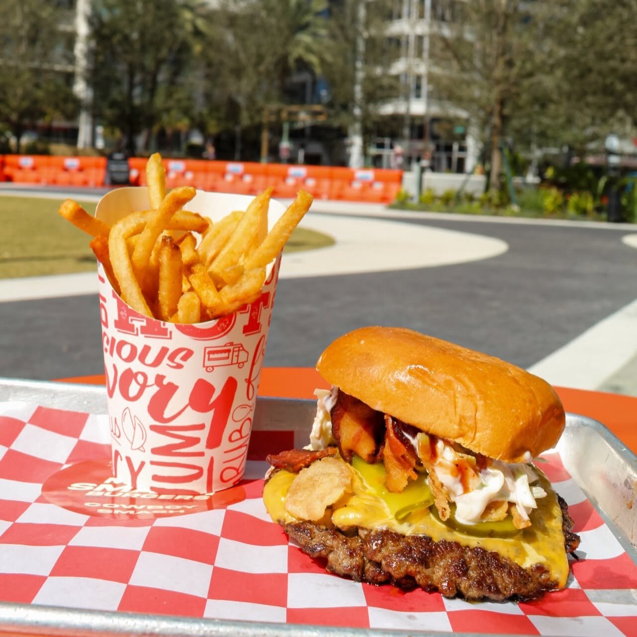 Cowboy Smash burger with smoky toppings and melted cheese